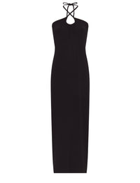 Robe à col croisé et dos nu - Black
