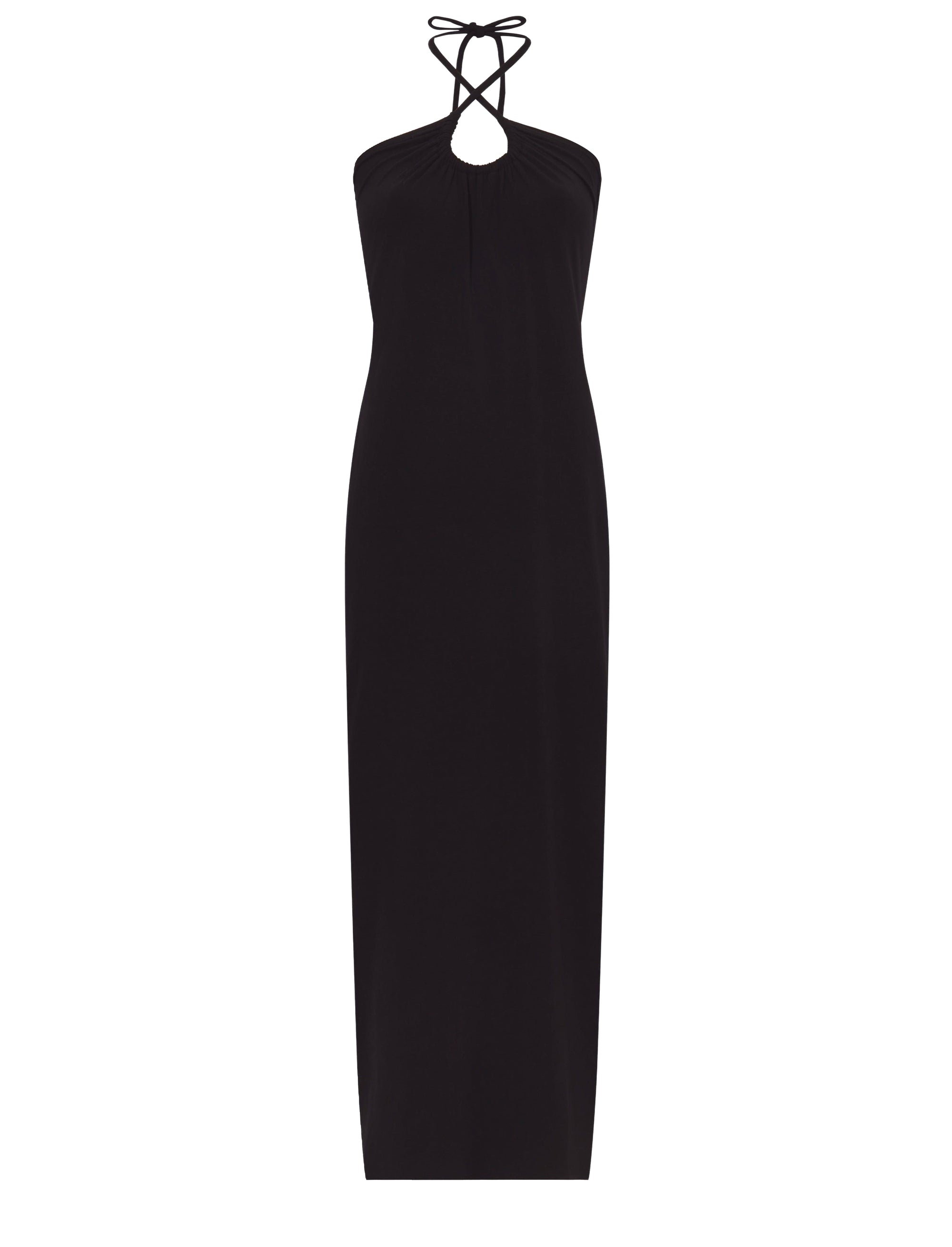 Robe à col croisé et dos nu - Black