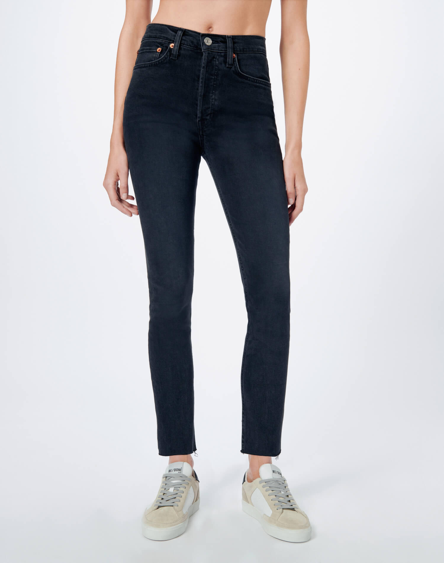 90's cropped skinny jeans - Faded Black