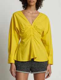 Blouse froncée à col en V - Sun