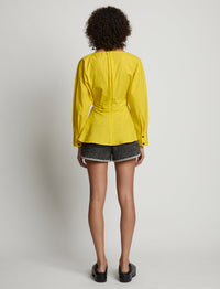 Blouse froncée à col en V - Sun