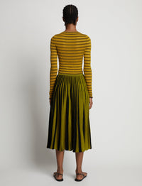 Jupe midi plissée en maille - Sulphur & Black