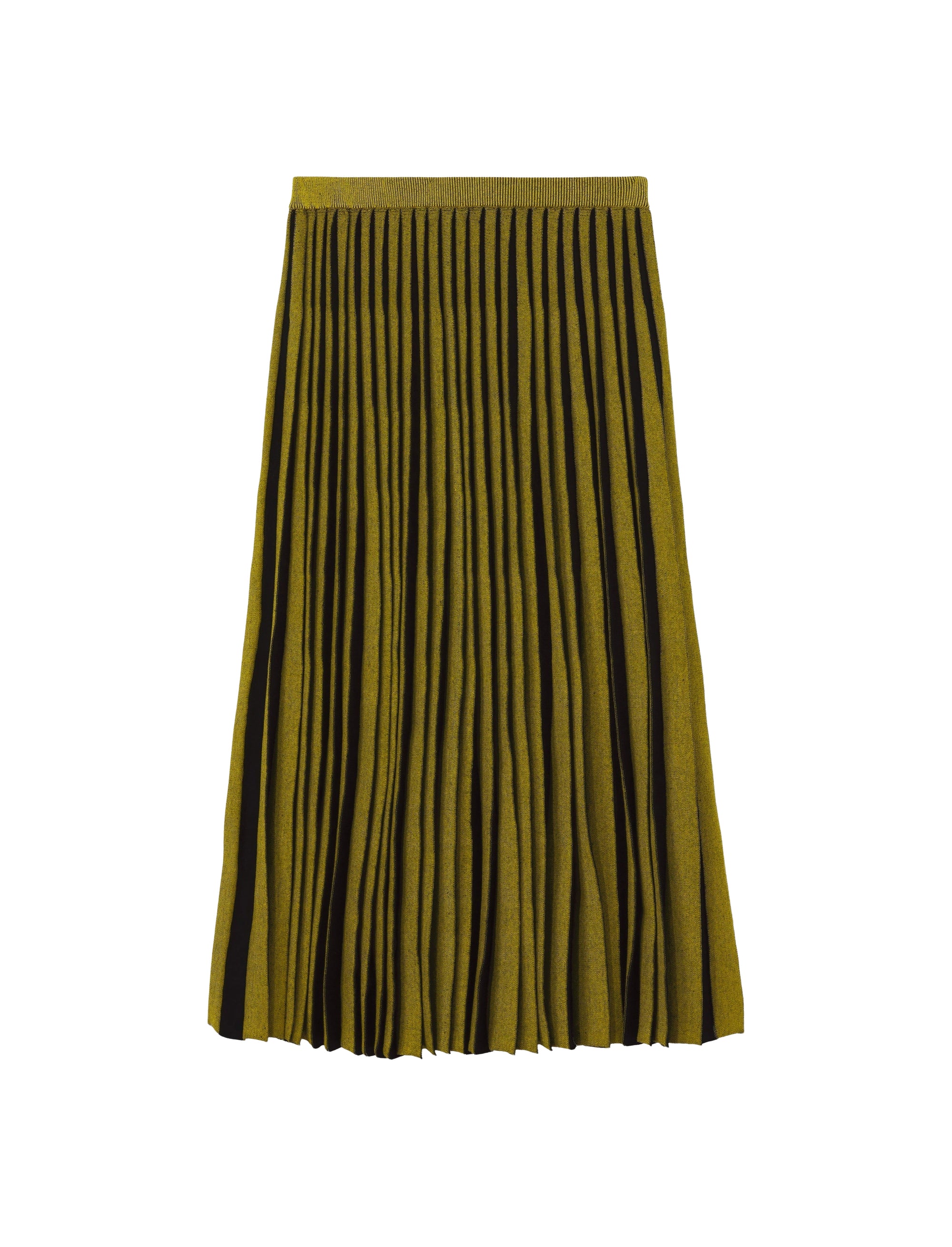 Jupe midi plissée en maille - Sulphur & Black
