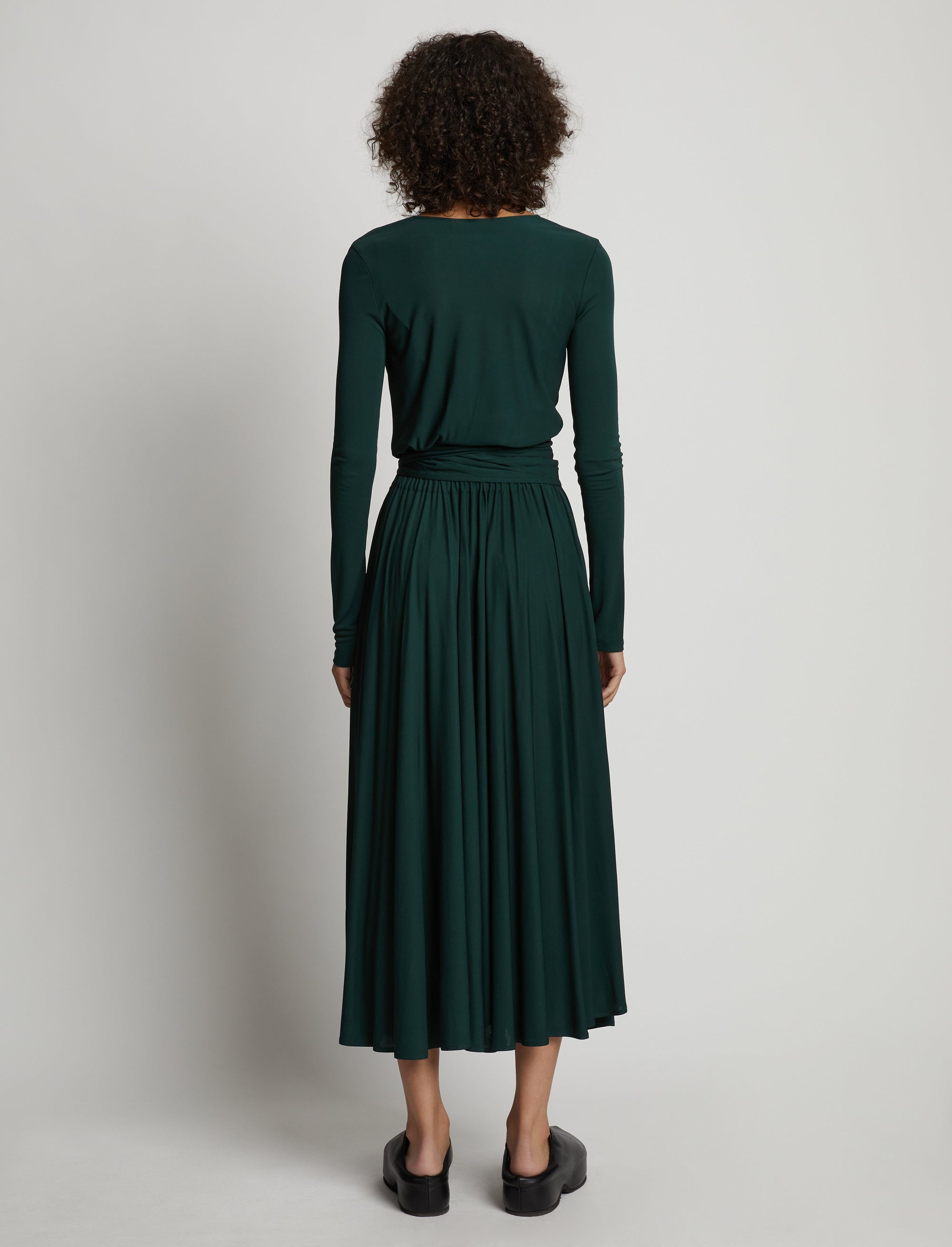 Robe portefeuille en crêpe mat - Pine