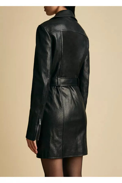 Nuelle dress in leather - Black