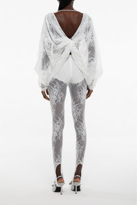 Top croisé en dentelle - White