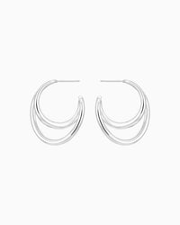 Boucles d'oreilles Initial Hoop en argent - Argent