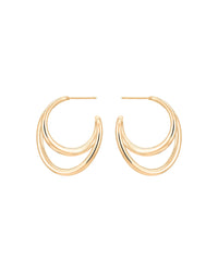 Boucles d'oreilles Initial Hoop en vermeil - Or & argent