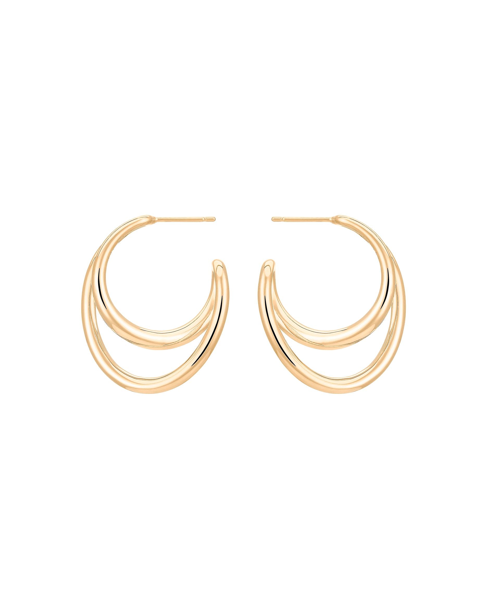 Boucles d'oreilles Initial Hoop en vermeil - Or & argent