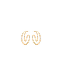 Boucles d'oreilles Initial Hoop en vermeil - Or & argent