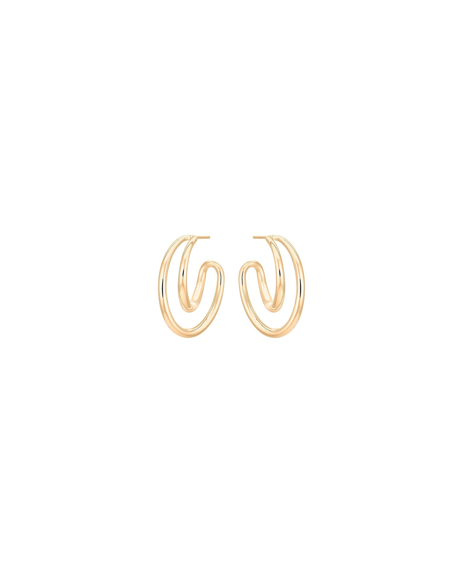 Boucles d'oreilles Initial Hoop en vermeil - Or & argent