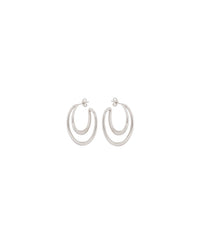 Boucles d'oreilles Initial Hoop en argent - Argent