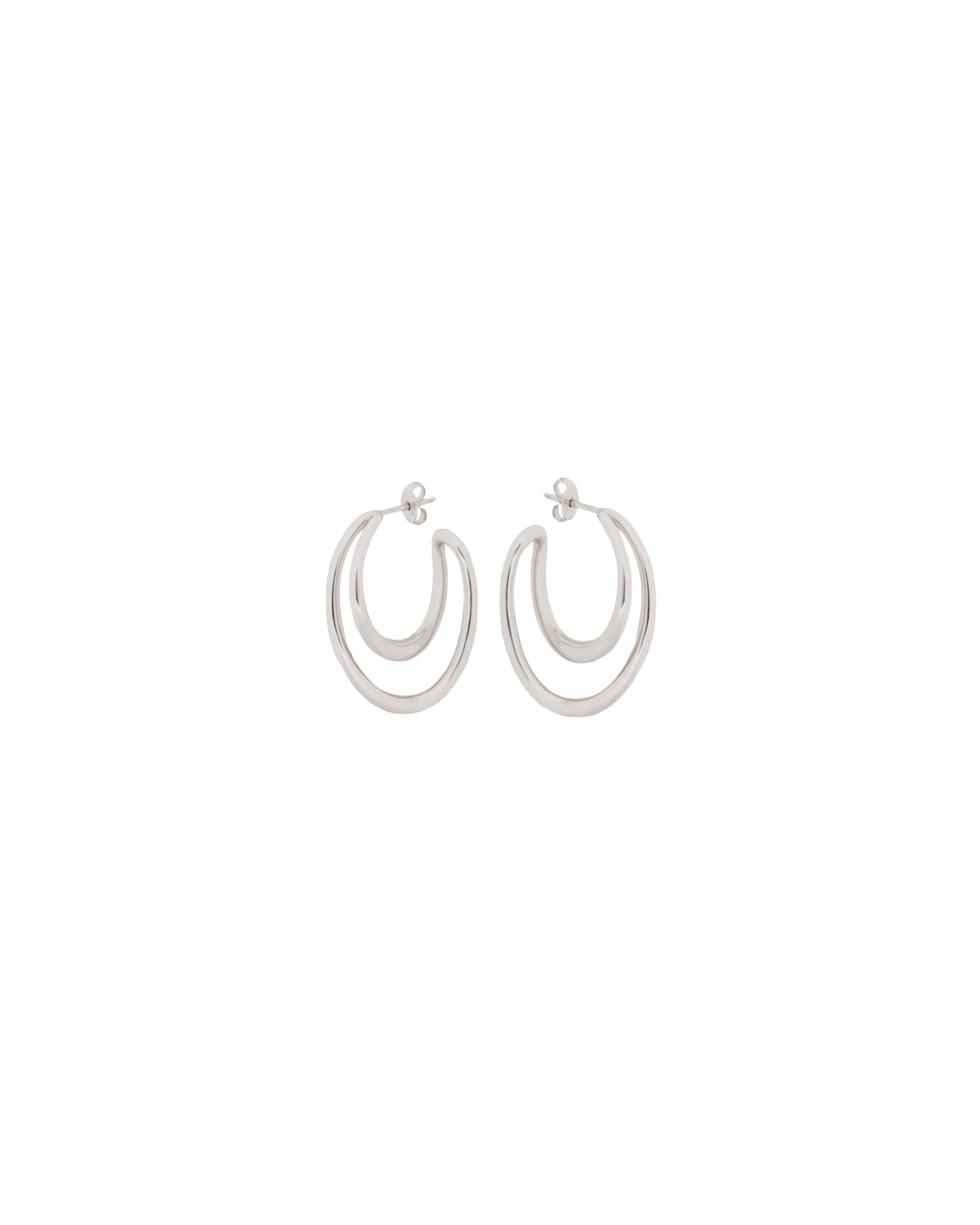 Boucles d'oreilles Initial Hoop en argent - Argent