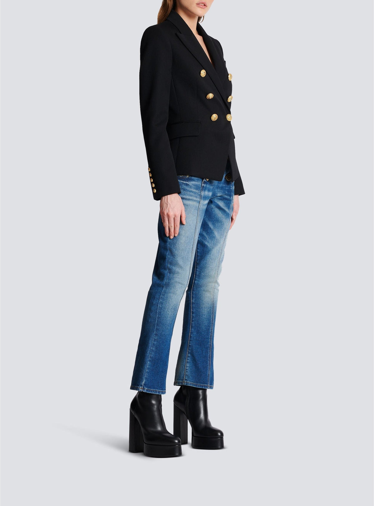 Veste boutonnée en laine - Noir