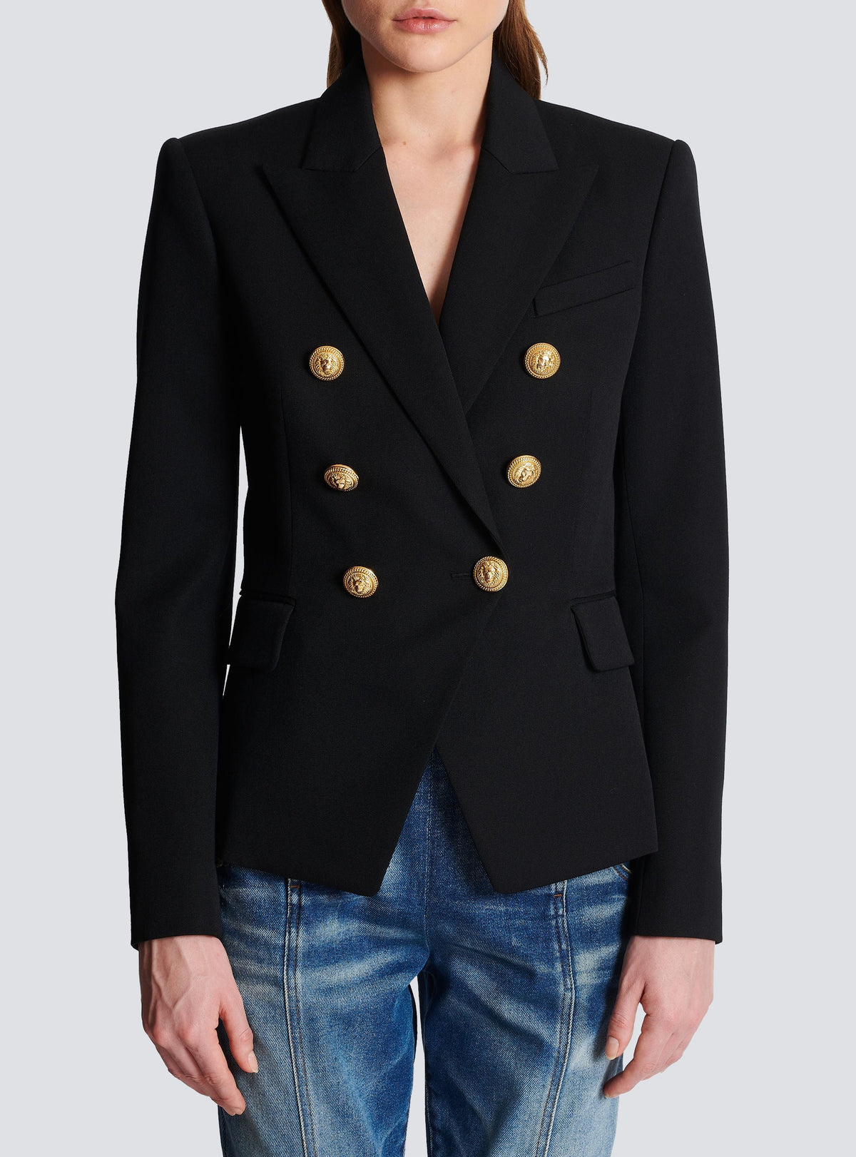 Veste boutonnée en laine - Noir