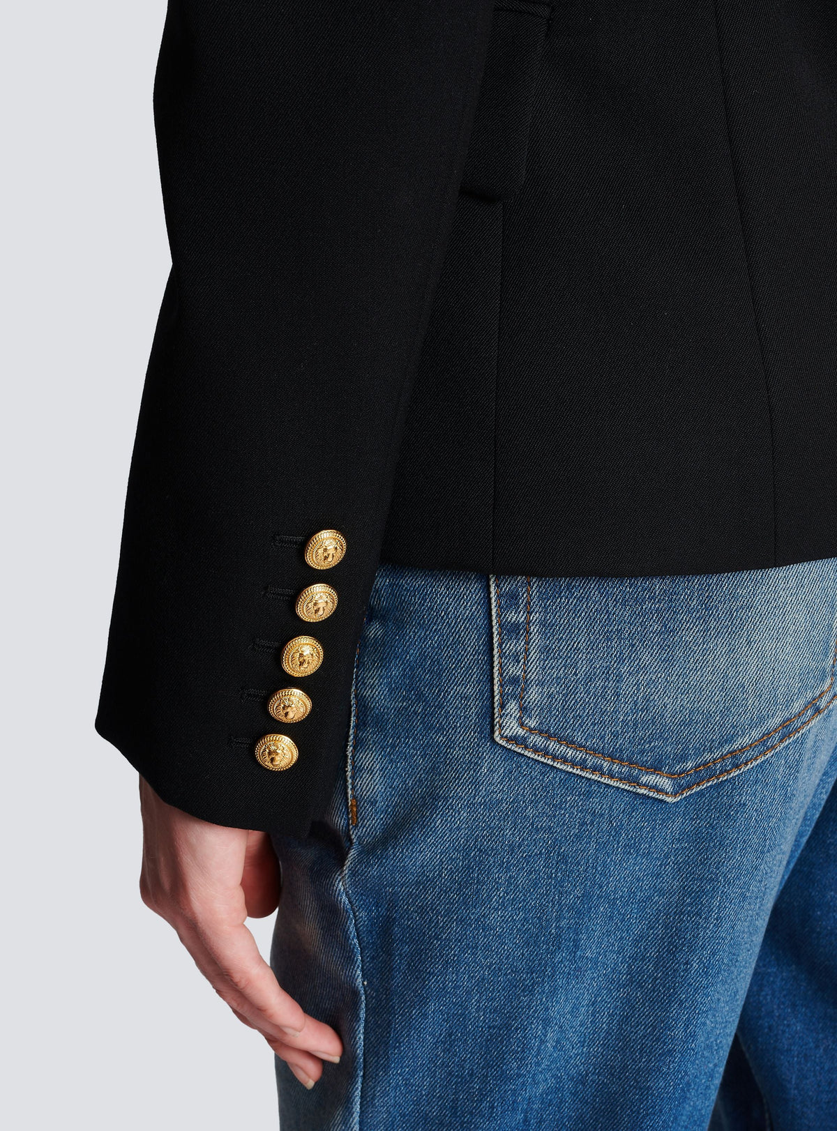 Veste boutonnée en laine - Noir