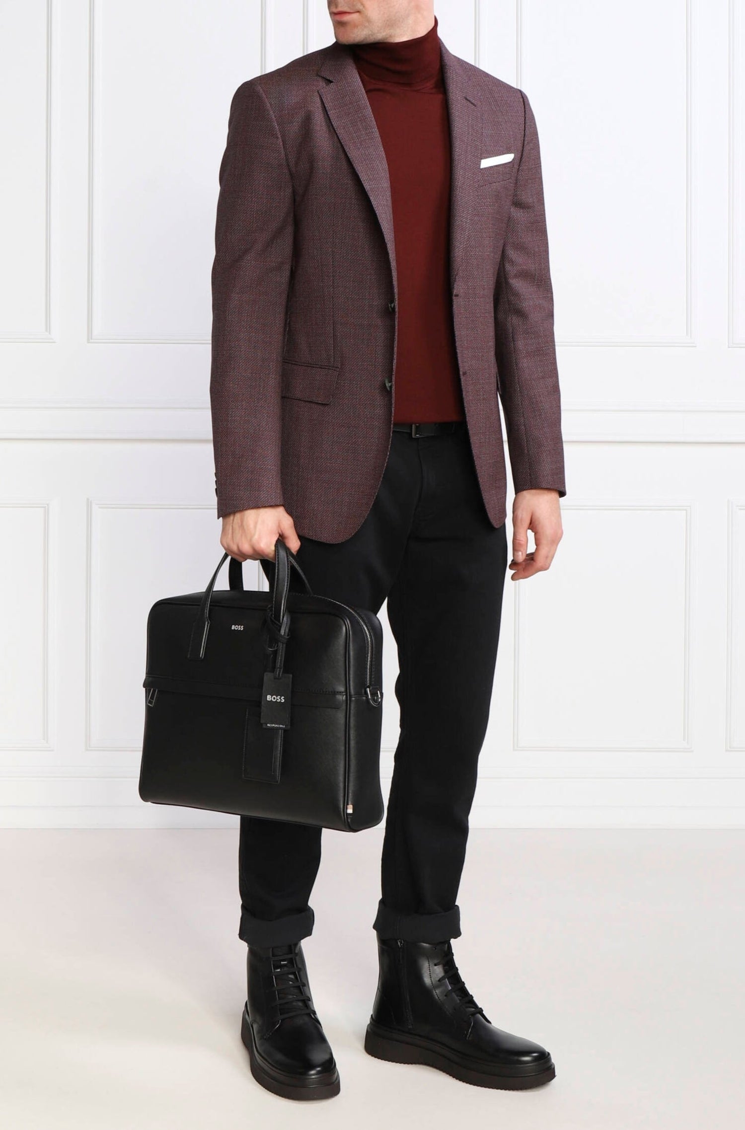 Veste de costume Hutson en laine - Medium Brown