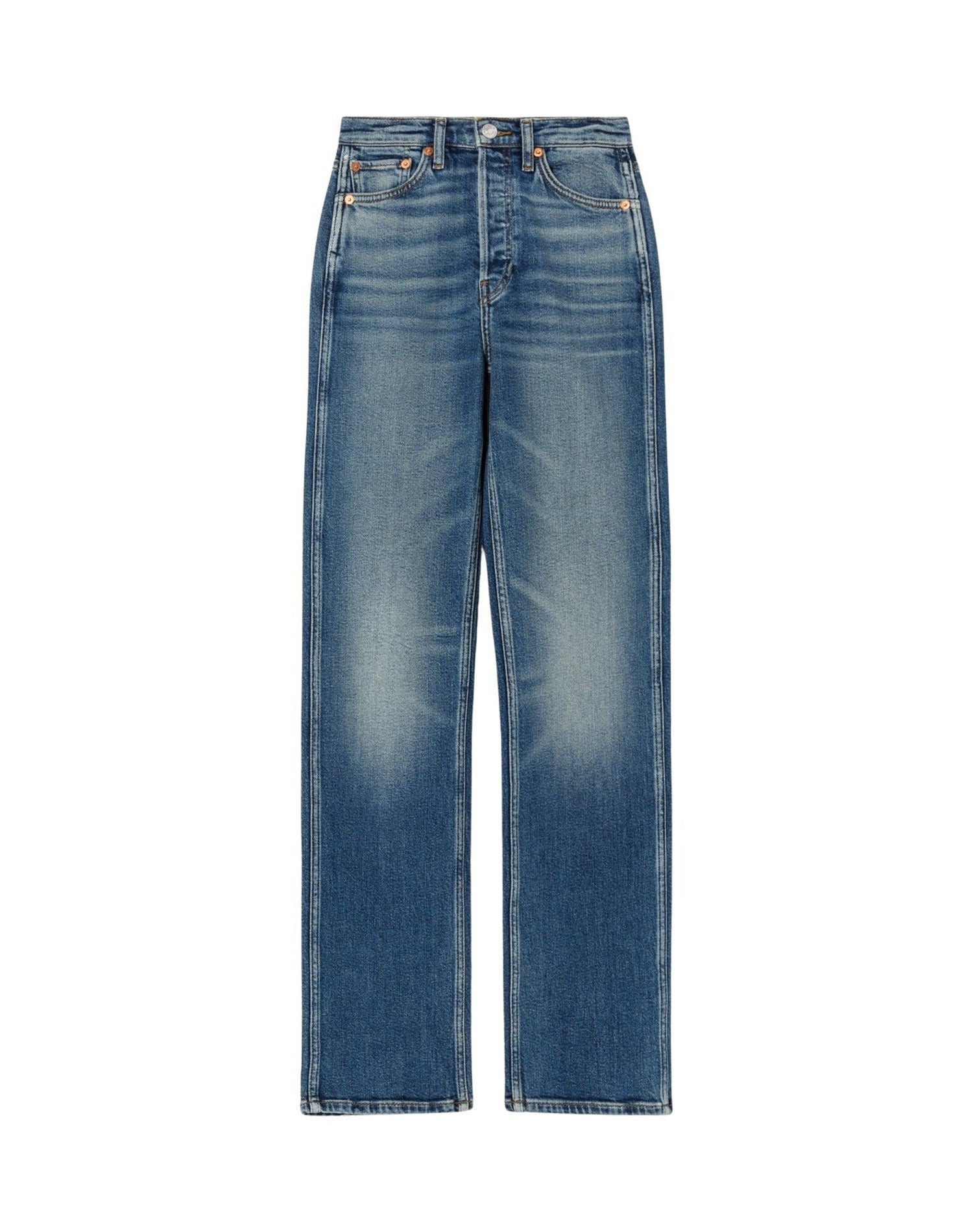 Jean loose taille haute - Distressed