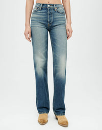 Jean loose taille haute - Distressed