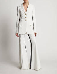 Veste de blazer à boutons bijoux - Off White Multicolor