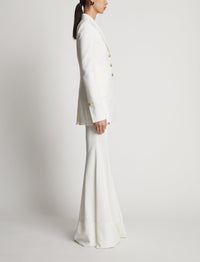 Veste de blazer à boutons bijoux - Off White Multicolor
