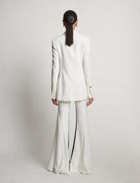Veste de blazer à boutons bijoux - Off White Multicolor