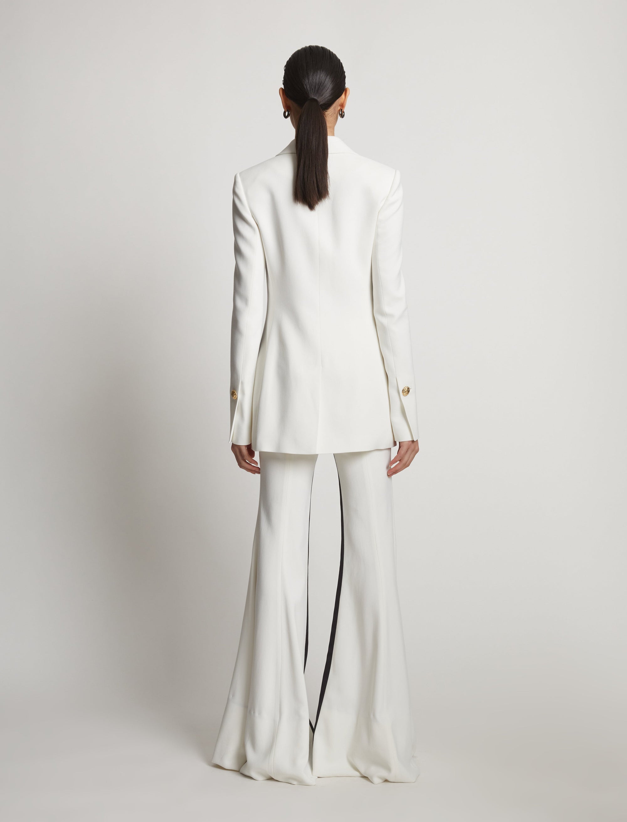 Veste de blazer à boutons bijoux - Off White Multicolor