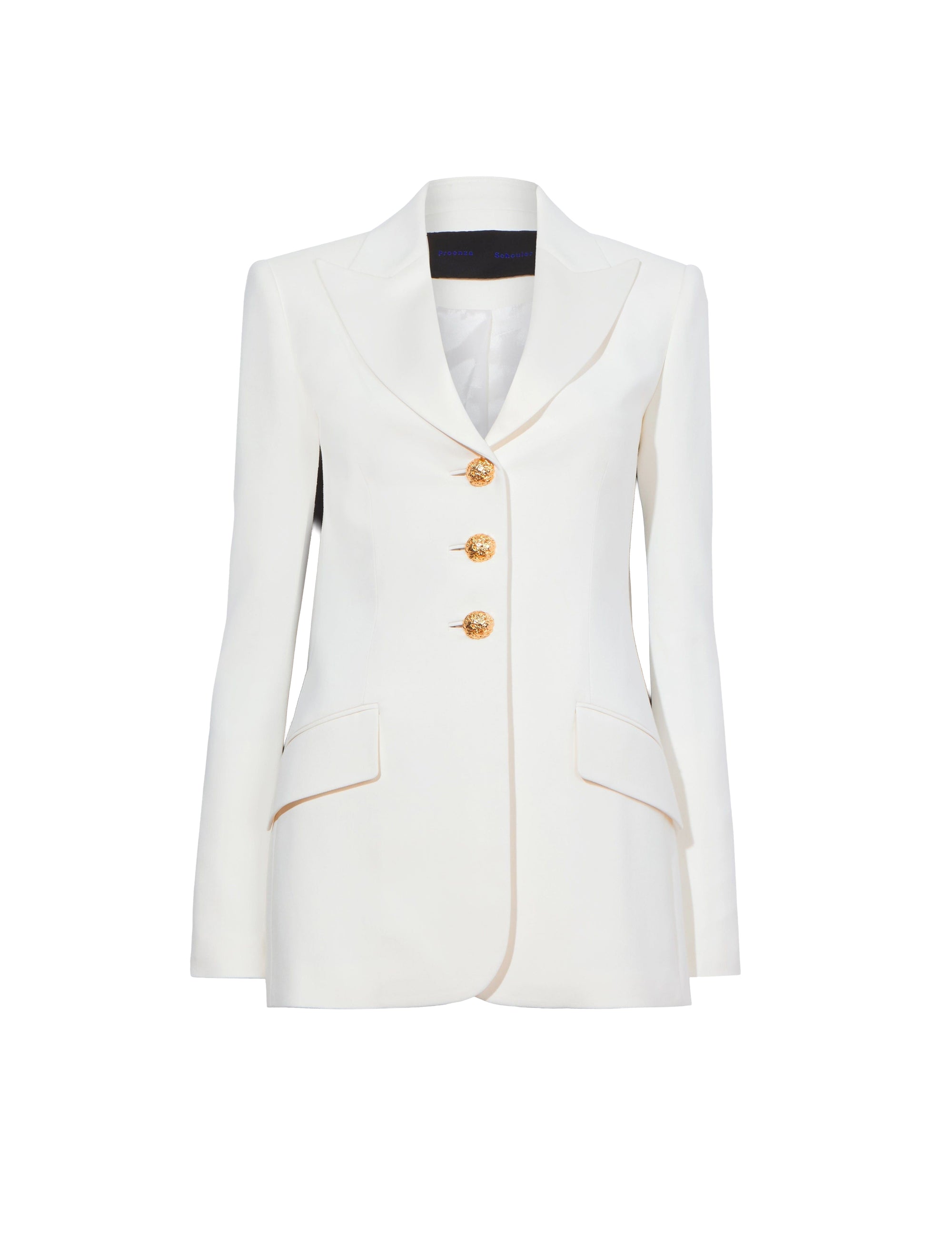 Veste de blazer à boutons bijoux - Off White Multicolor