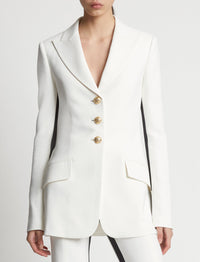 Veste de blazer à boutons bijoux - Off White Multicolor