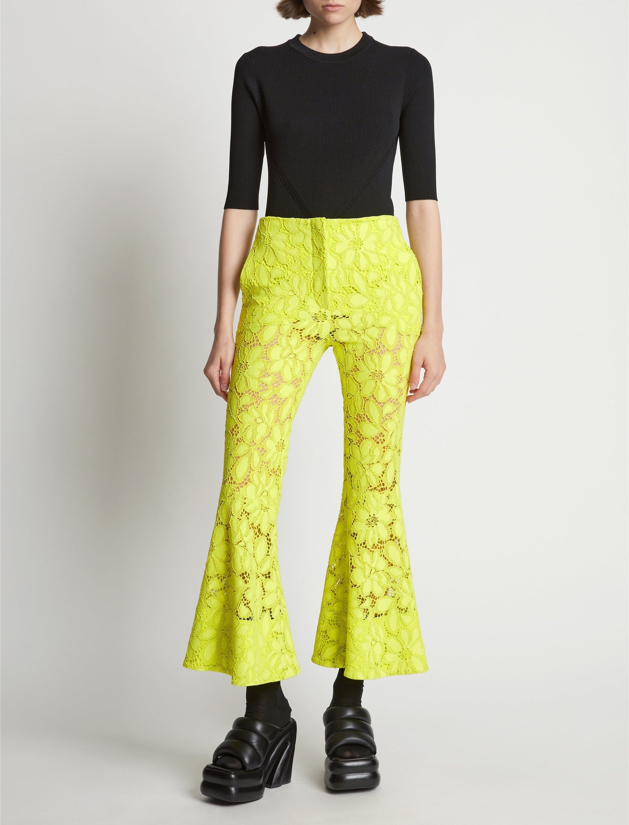 Pantalon en dentelle - Citron