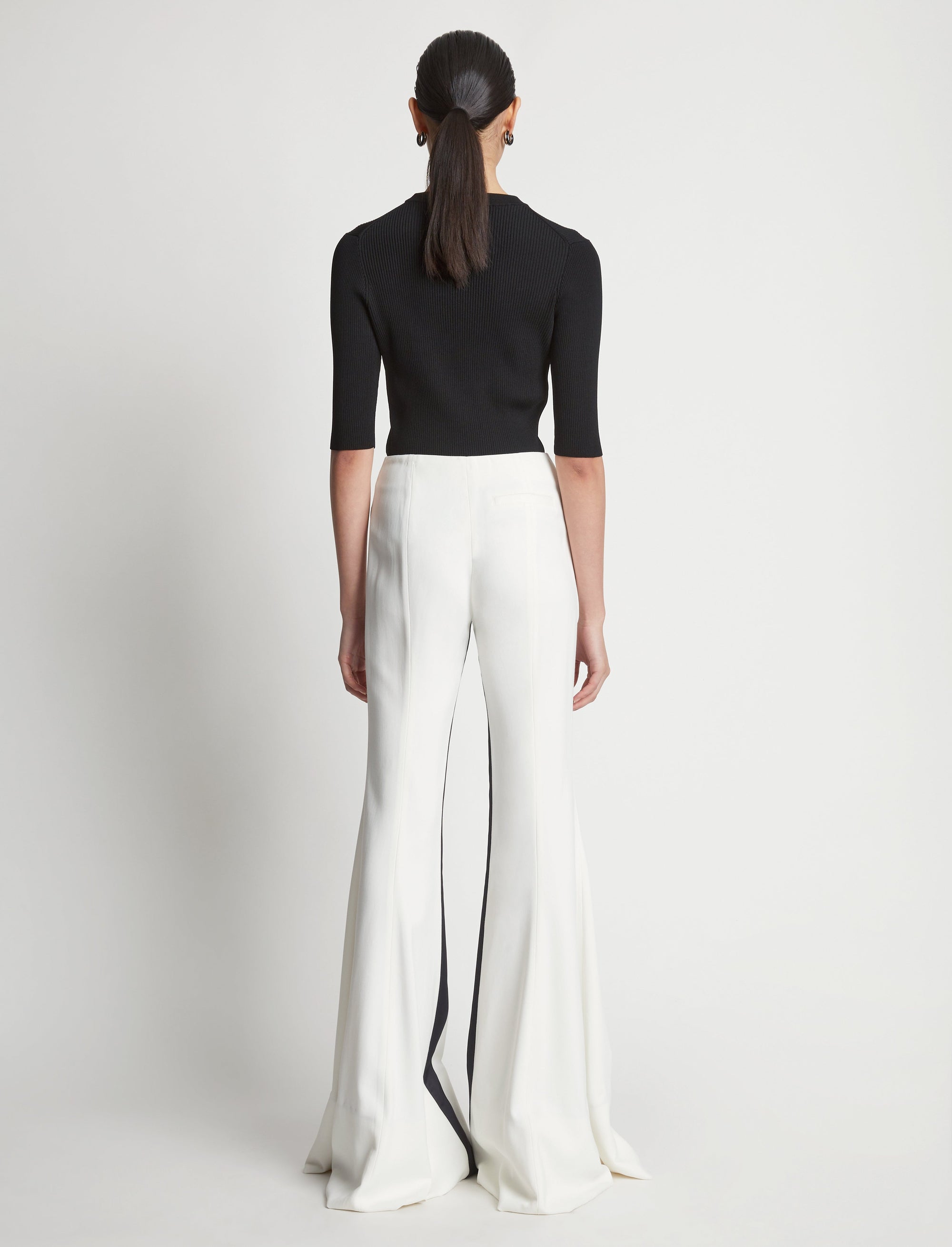 Pantalon de smoking à rayures - Off White Multicolor