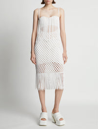 Robe en tricot laqué - White
