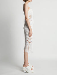 Robe en tricot laqué - White