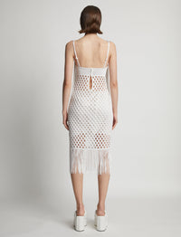 Robe en tricot laqué - White