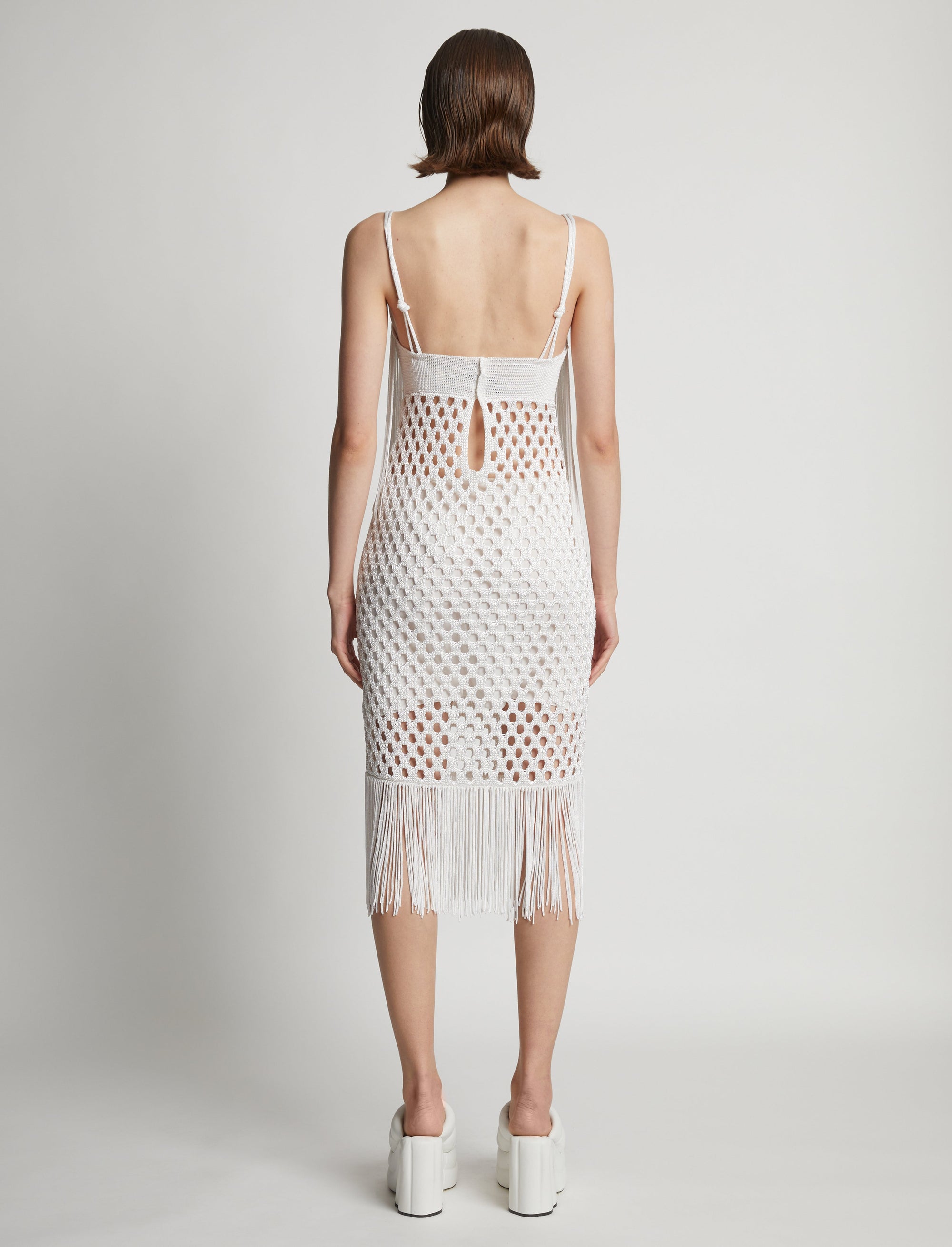 Robe en tricot laqué - White