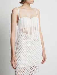 Robe en tricot laqué - White