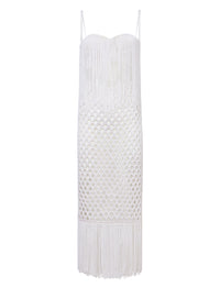 Robe en tricot laqué - White