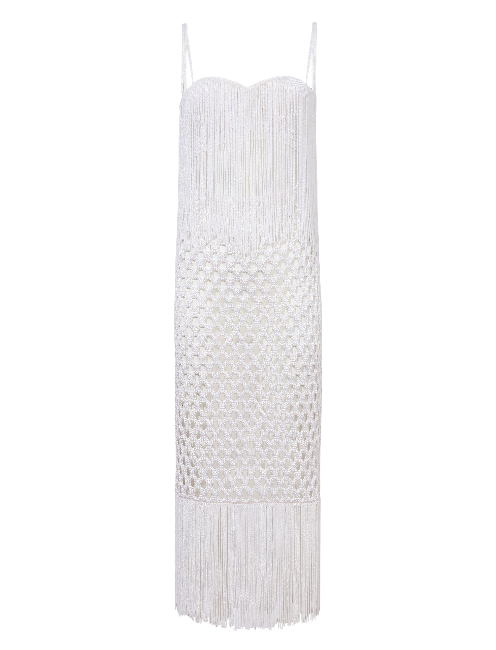 Robe en tricot laqué - White