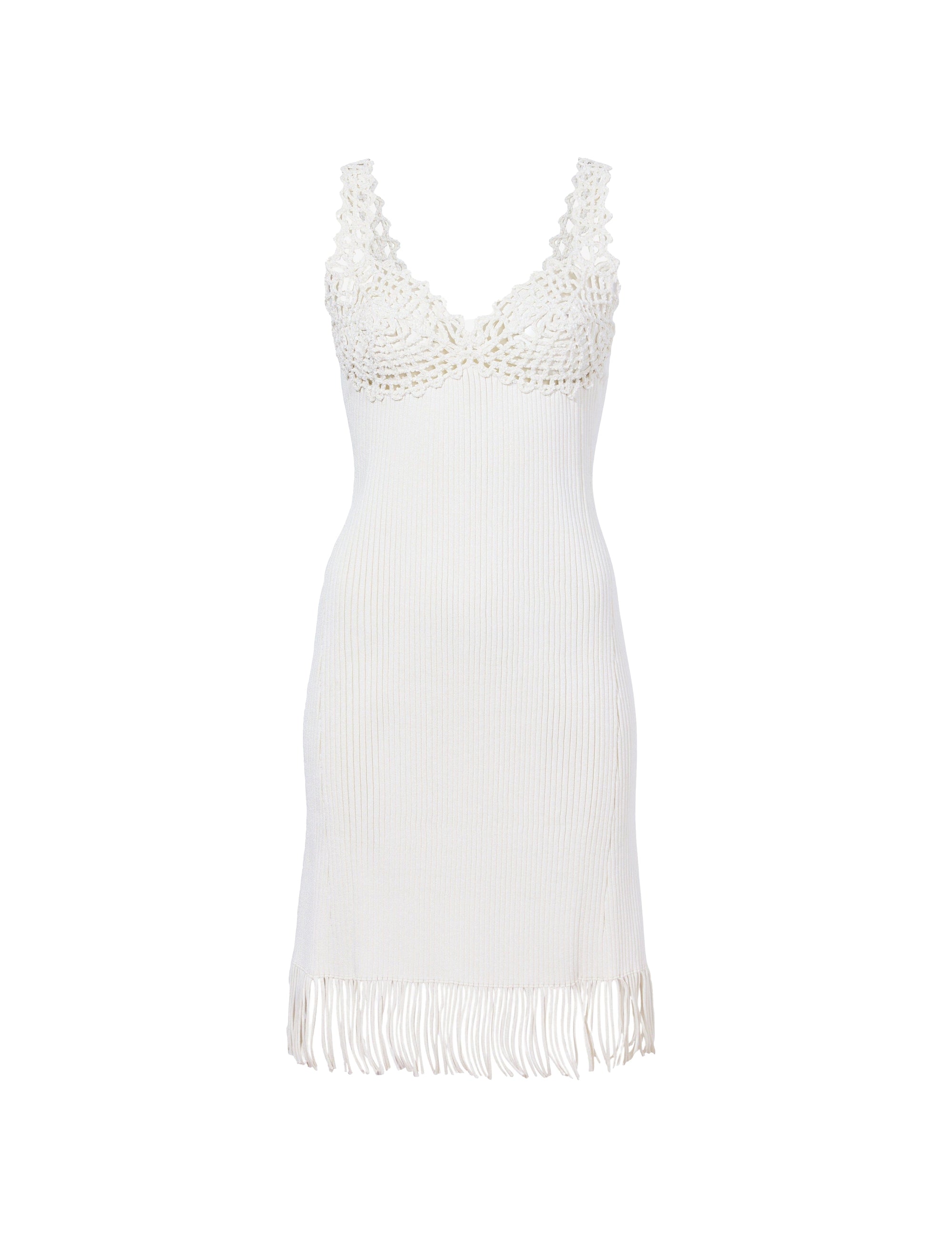 Robe en tricot brodé - Optic White