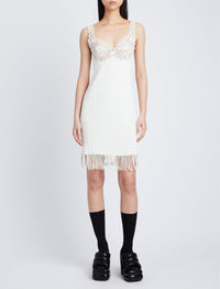 Robe en tricot brodé - Optic White