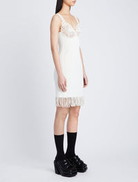 Robe en tricot brodé - Optic White
