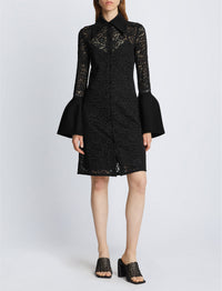Robe chemise en dentelle - Black
