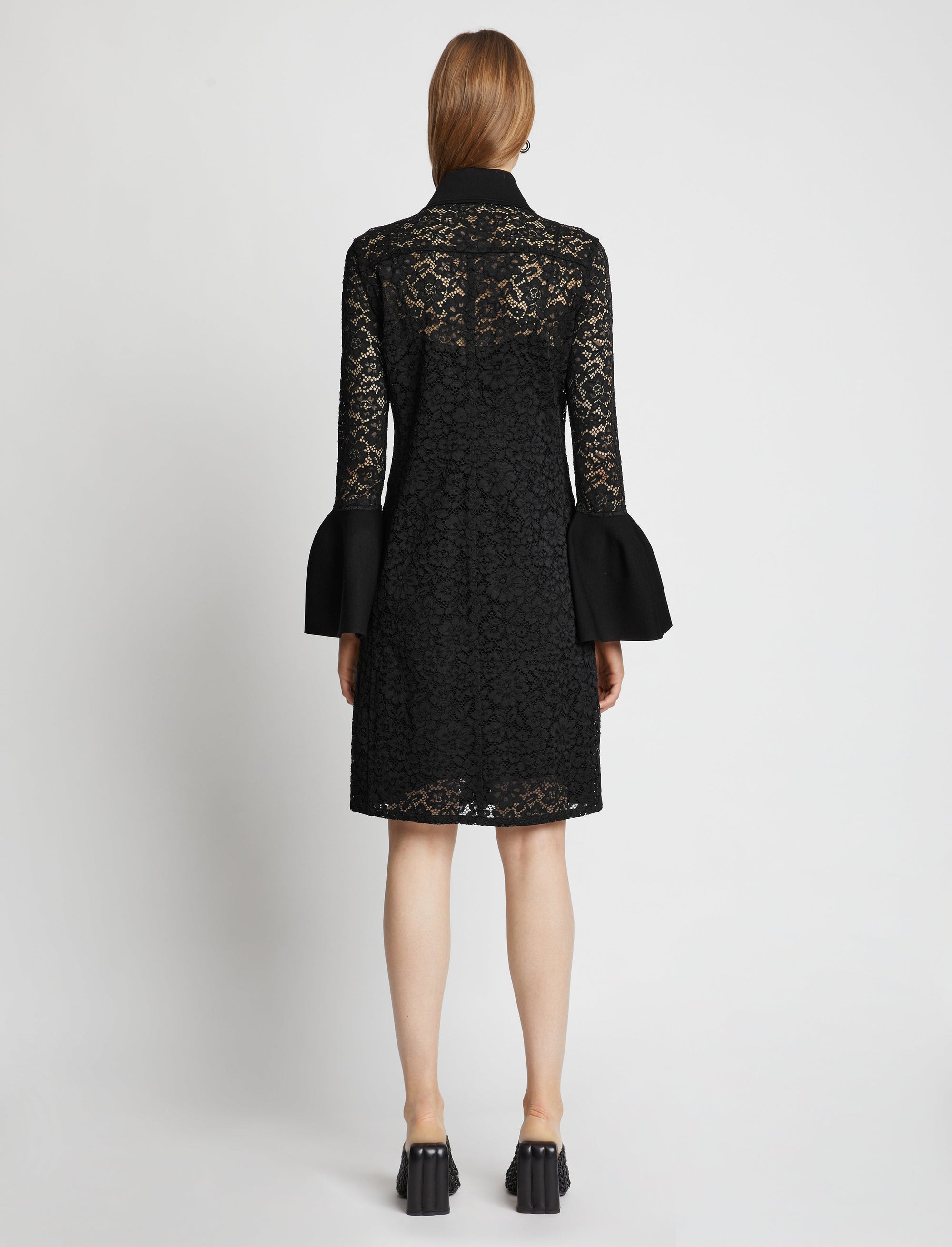 Robe chemise en dentelle - Black