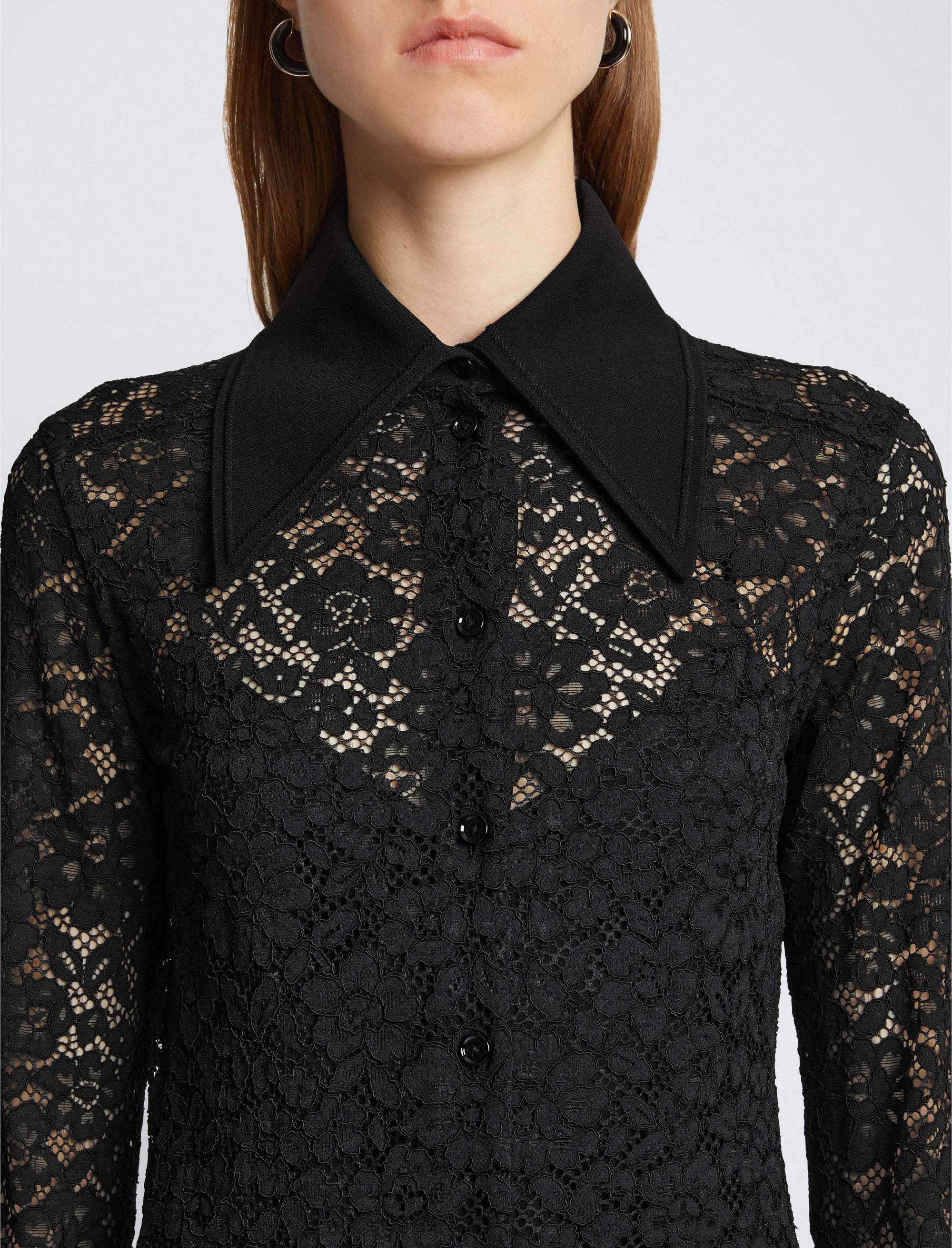 Robe chemise en dentelle - Black