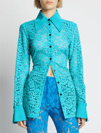 Chemise en dentelle - Cyan