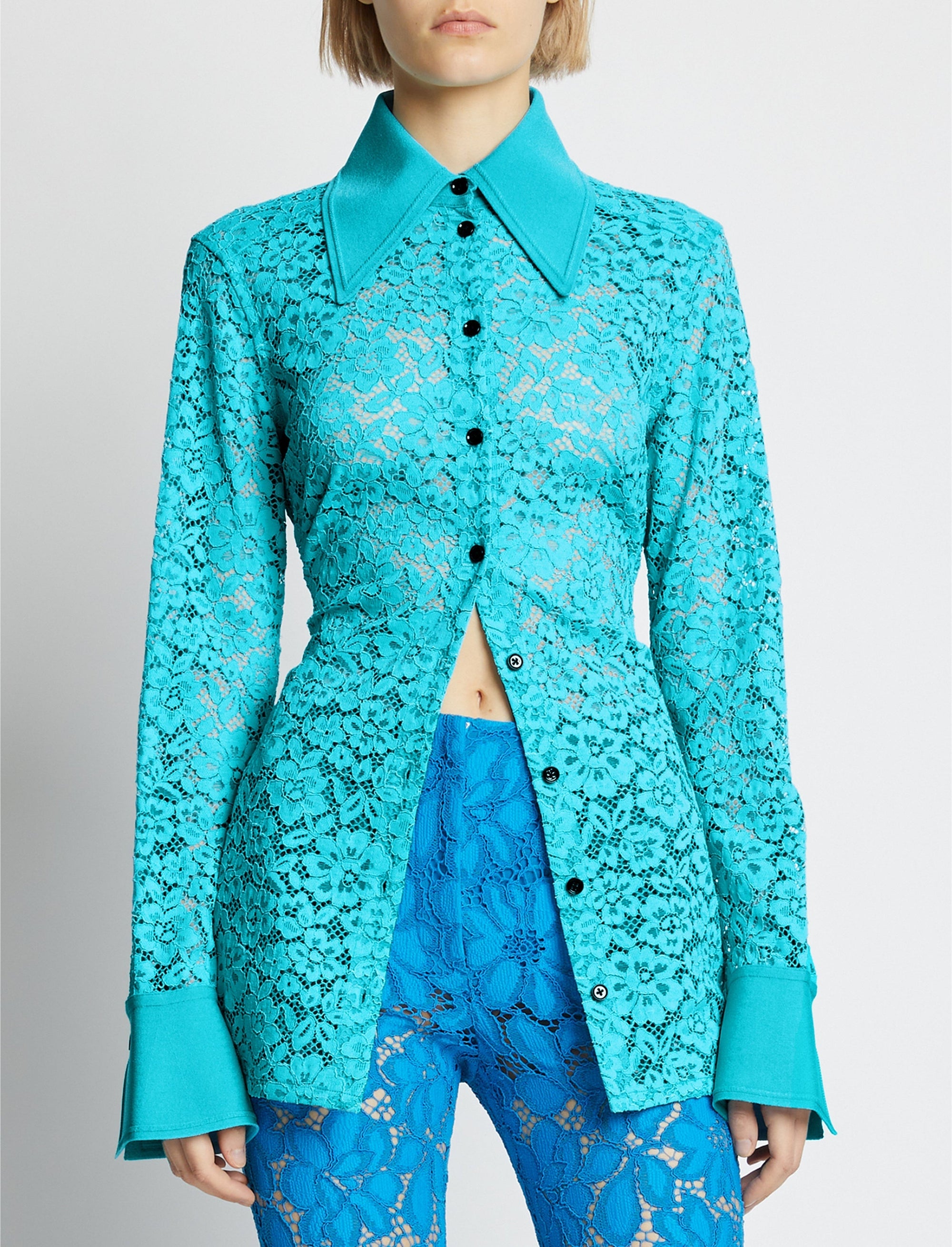Chemise en dentelle - Cyan