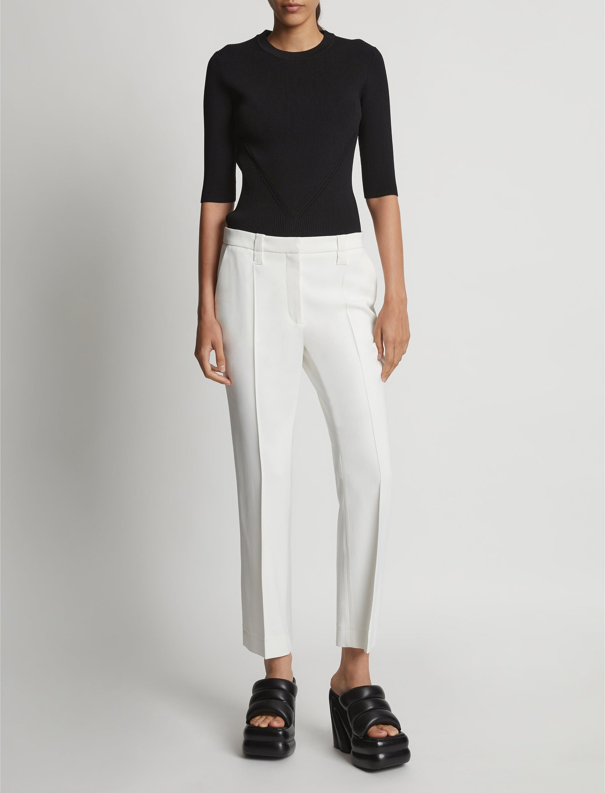 Pantalon de tailleur ajusté - Off White
