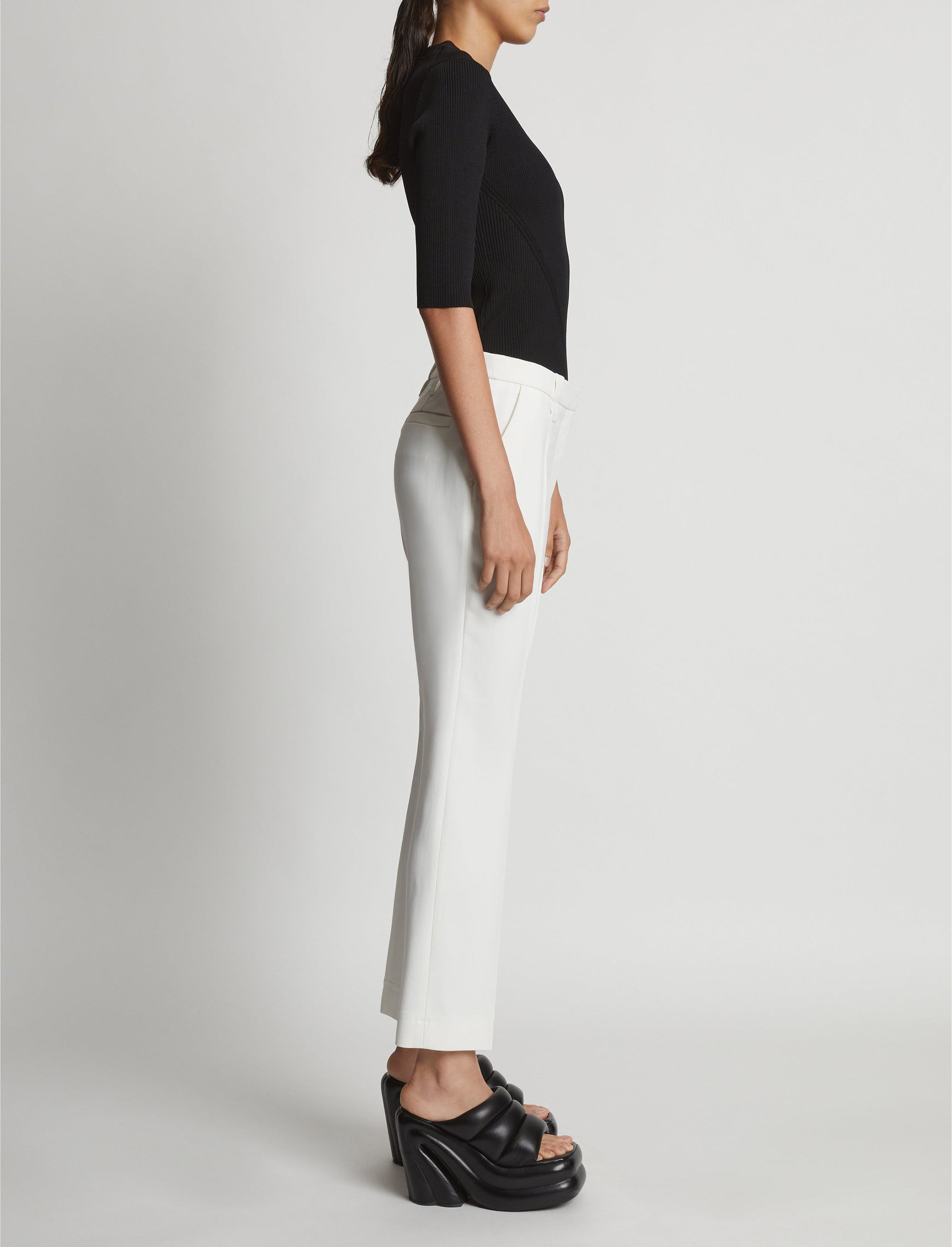 Pantalon de tailleur ajusté - Off White