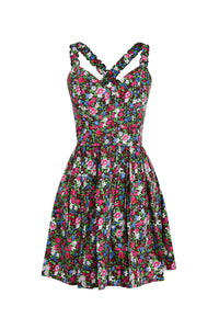 Short strappy dress - Black Multicolour