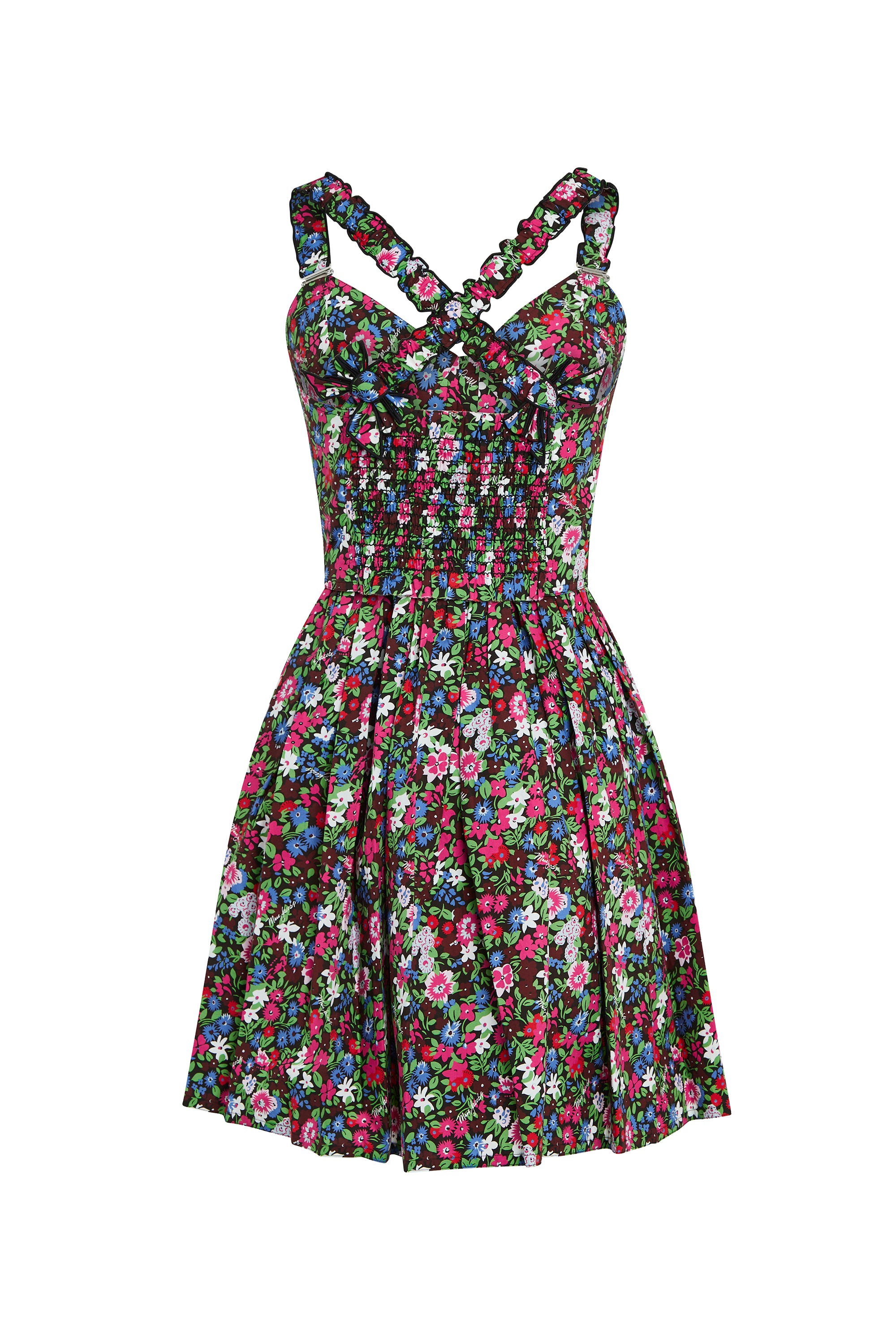 Short strappy dress - Black Multicolour